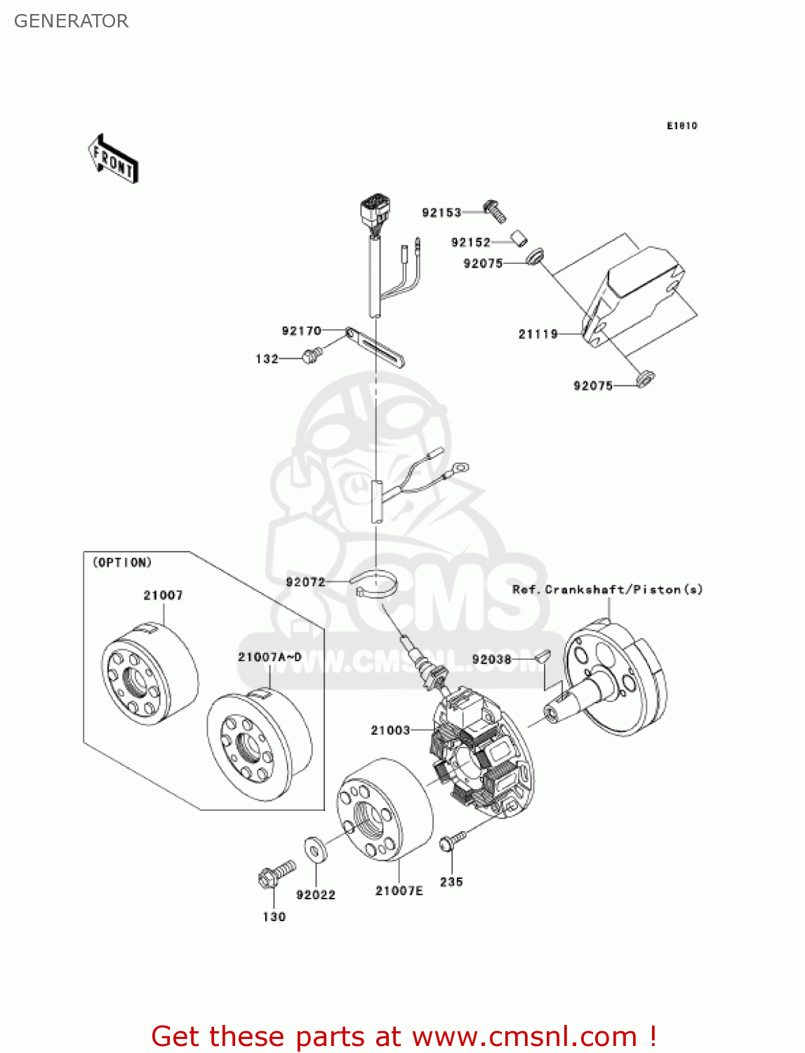 GENERATOR KX125-M2 KX125 2004 USA CANADA