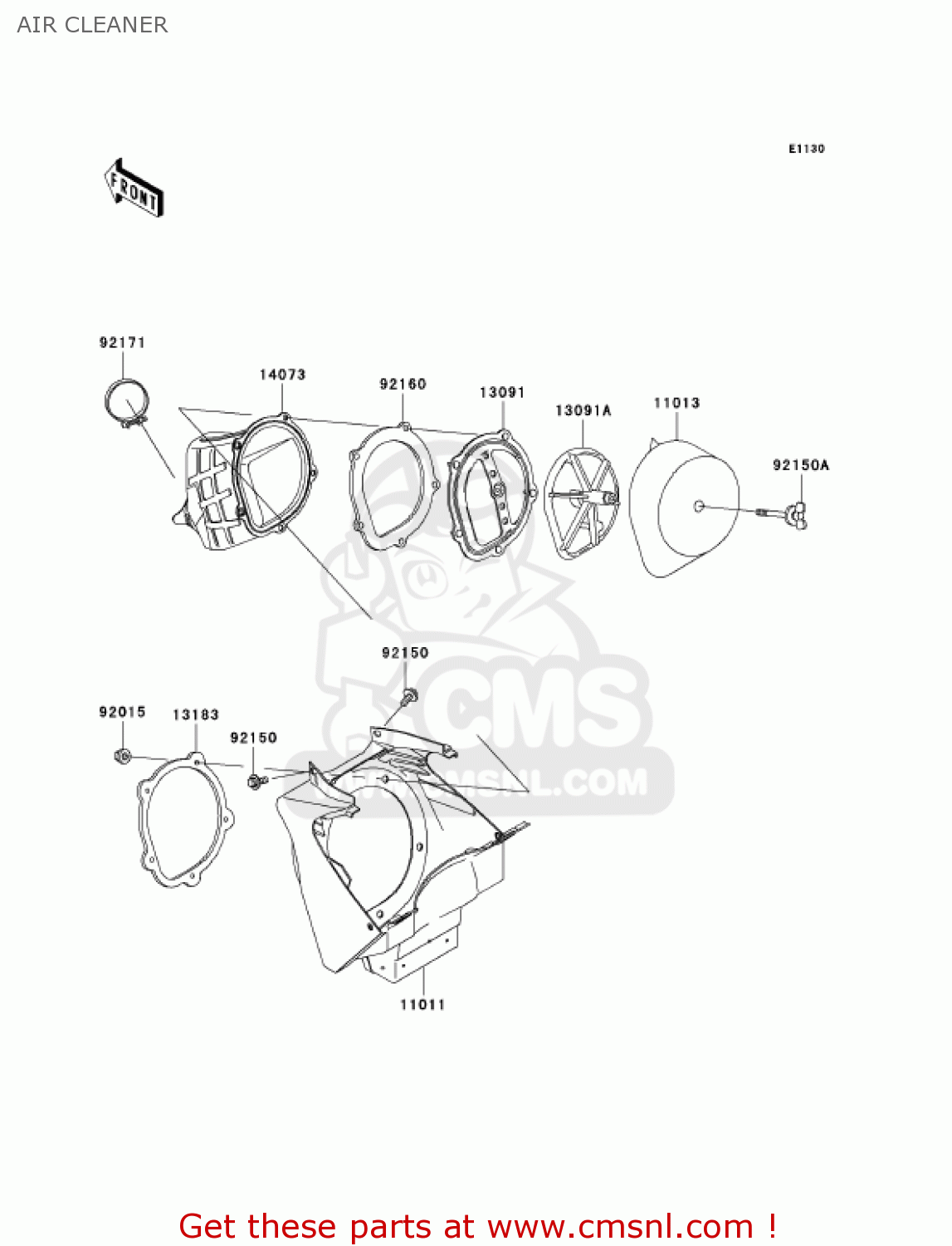 AIR CLEANER KX125-M2 KX125 2004 USA CANADA