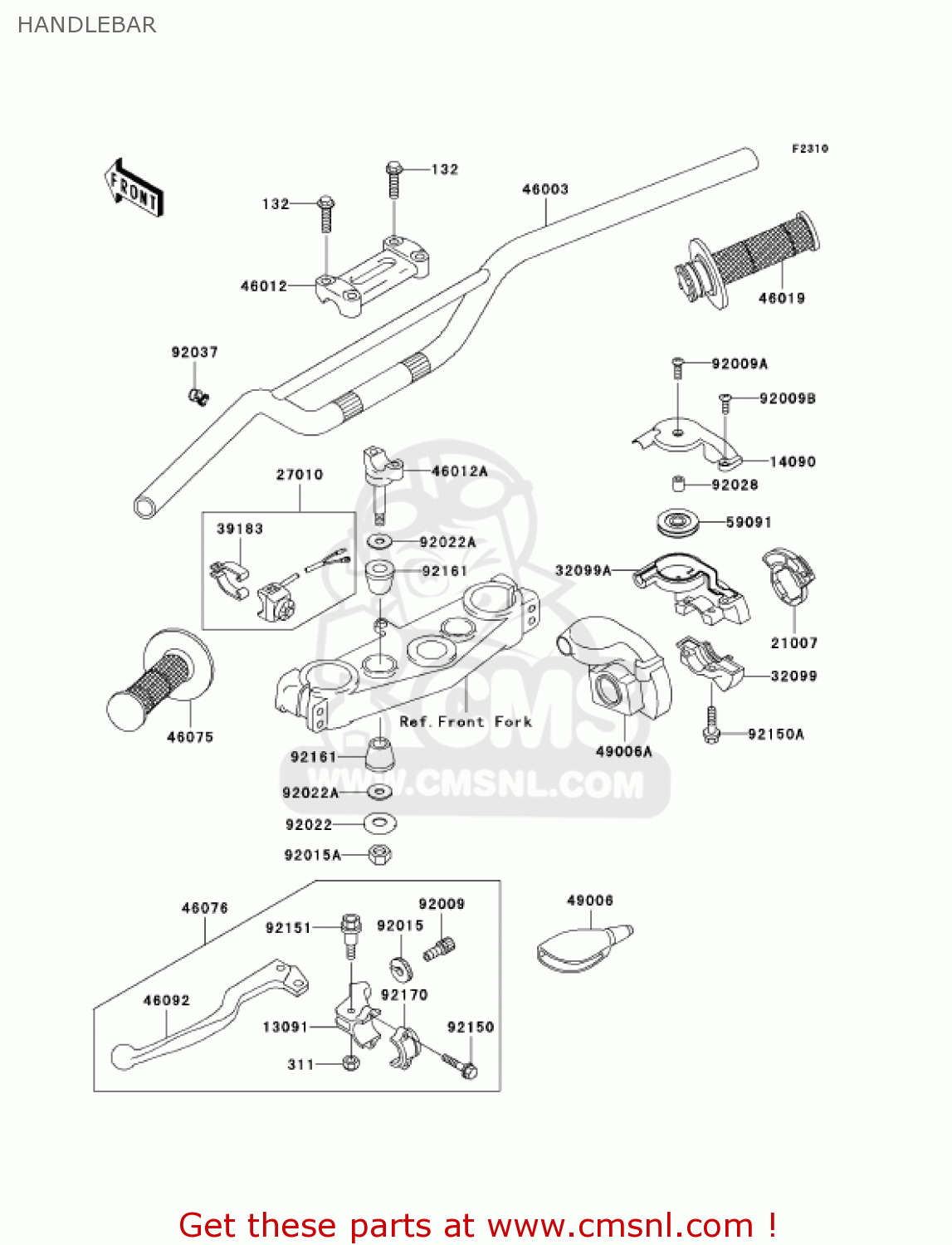 HANDLEBAR KX125-M3 KX125 2005 USA CANADA