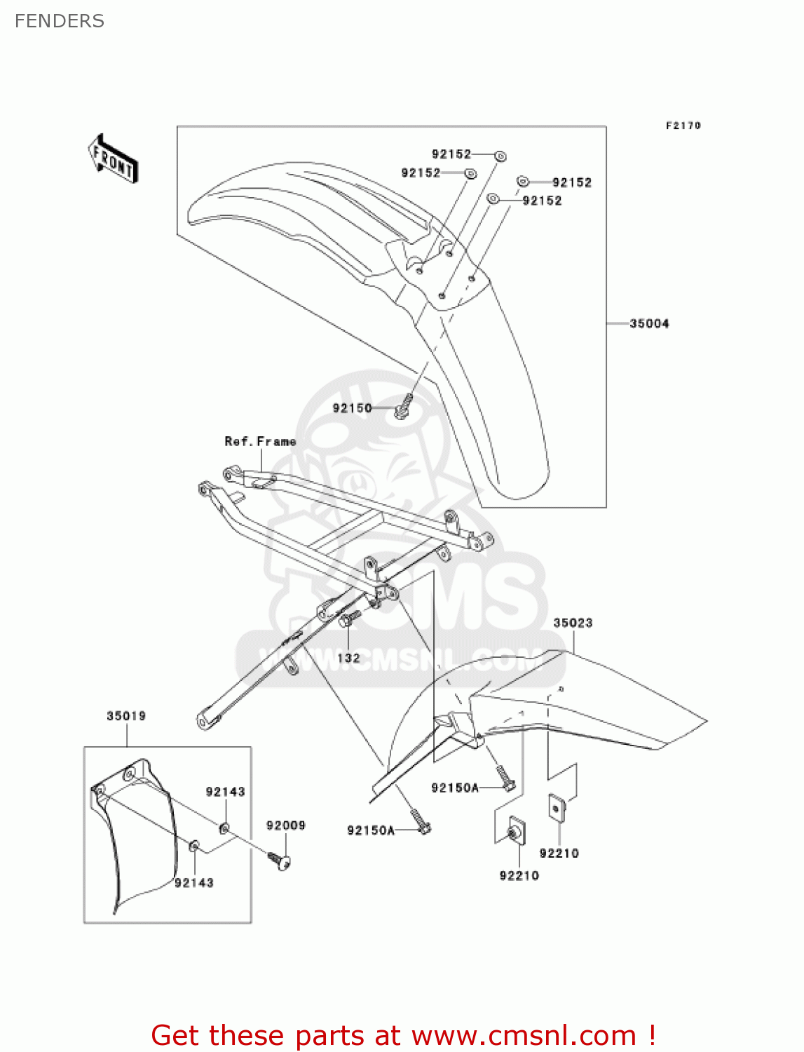 FENDERS KX125-M3 KX125 2005 USA CANADA