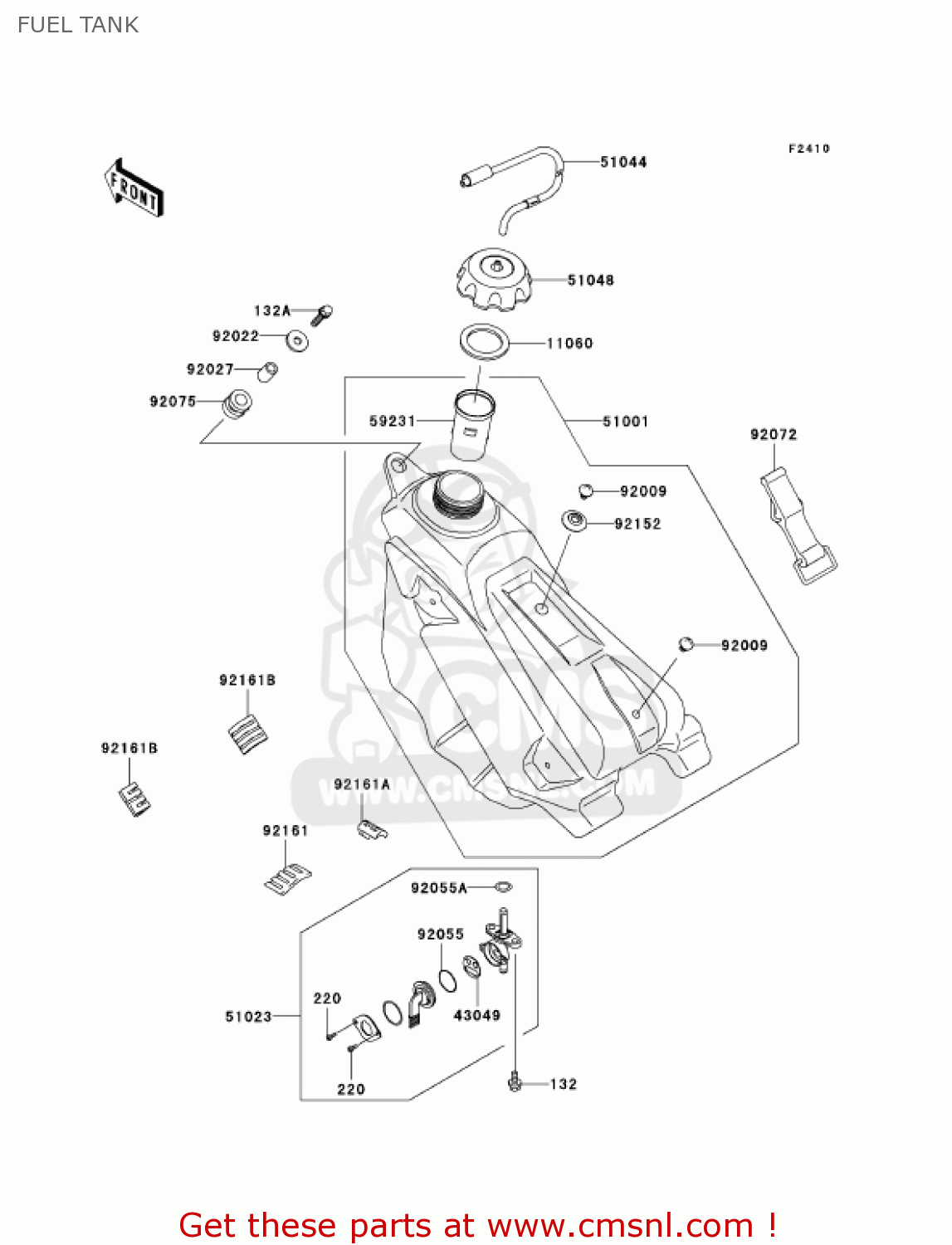 FUEL TANK KX125-M3 KX125 2005 USA CANADA