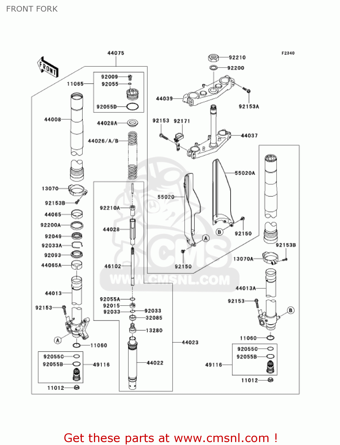 FRONT FORK KX125-M3 KX125 2005 USA CANADA