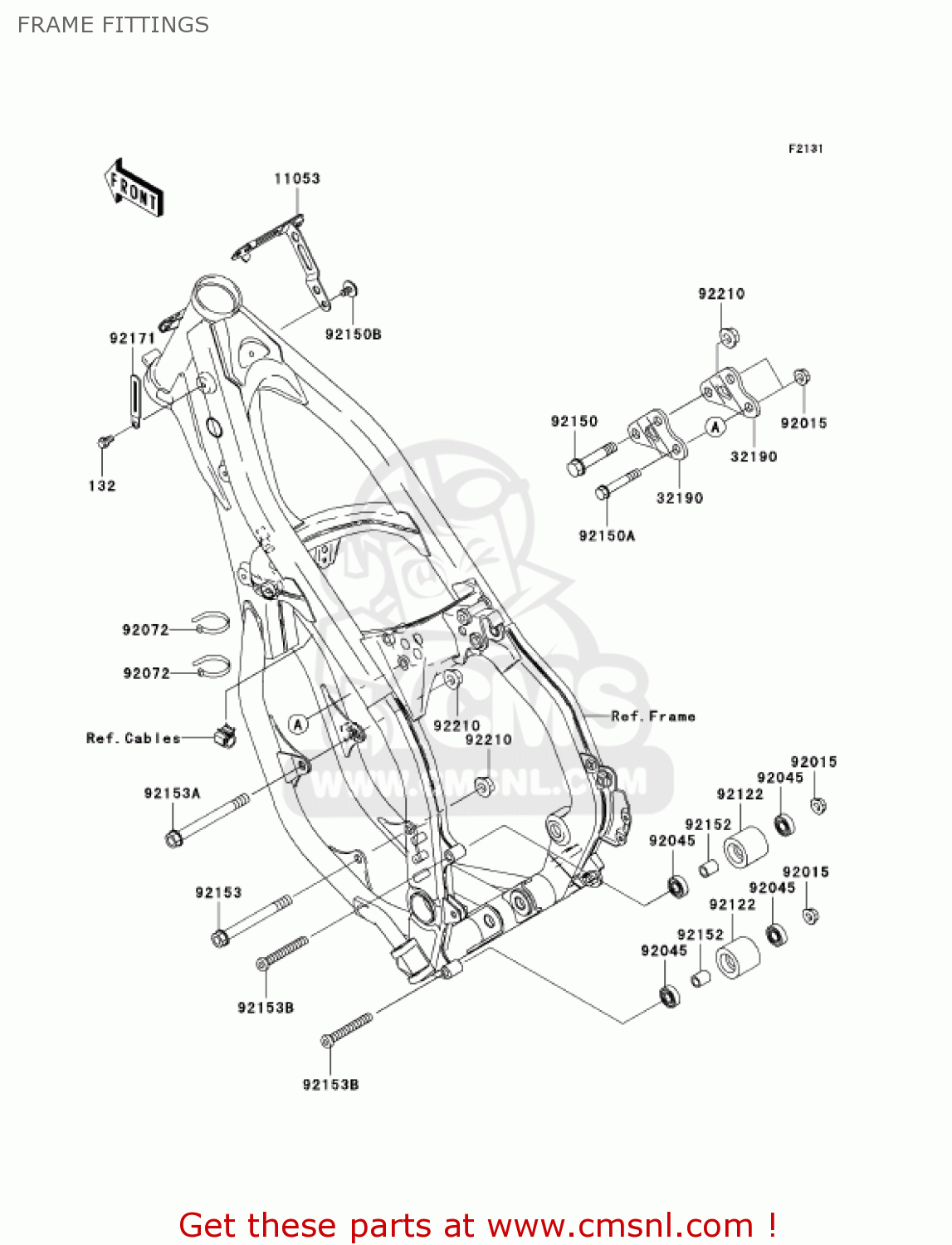 FRAME FITTINGS KX125-M3 KX125 2005 USA CANADA