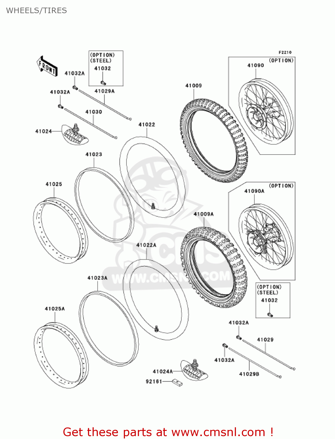 WHEELS/TIRES KX125-M3 KX125 2005 USA CANADA