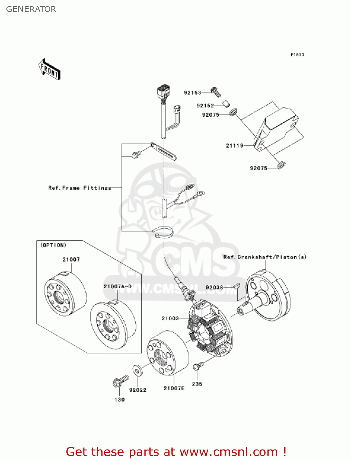 GENERATOR KX125-M3 KX125 2005 USA CANADA