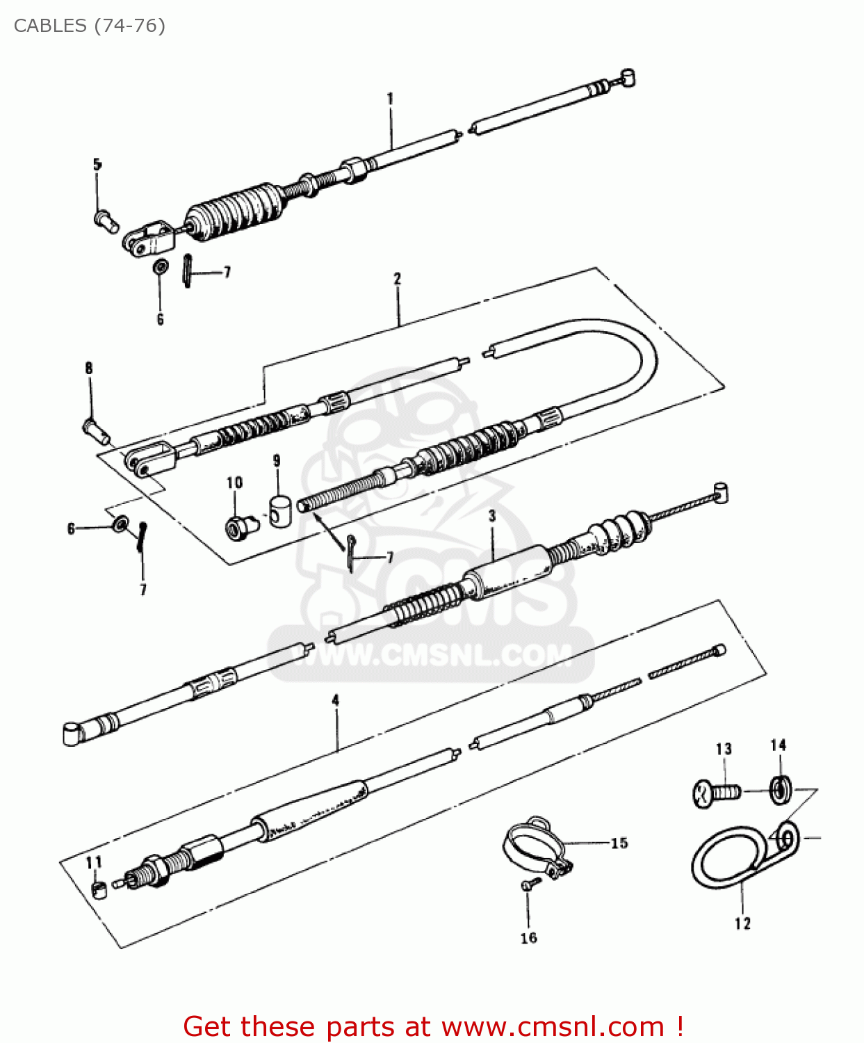 CABLES (74-76) KX250 1974