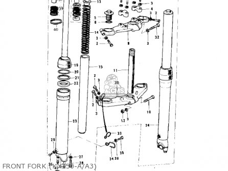 FRONT FORK (KX250-A/A3) - KX250 1974