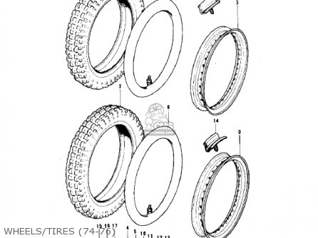WHEELS/TIRES (74-76) - KX250 1974