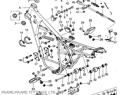 FRAME/FRAME FITTINGS (78-79) - KX250 1974