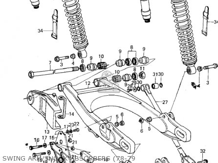 SWING ARM/SHOCK ABSORBERS (78-79 - KX250 1974