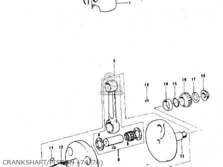 CRANKSHAFT/PISTON (74-76) - KX250 1974