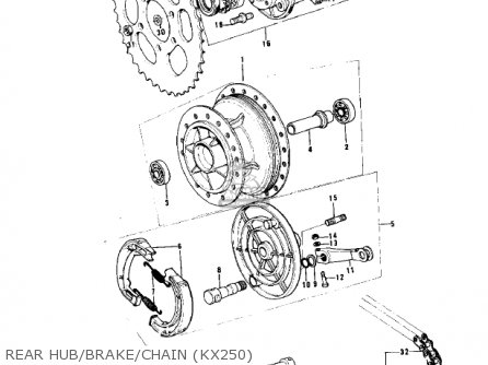 REAR HUB/BRAKE/CHAIN (KX250) - KX250 1974