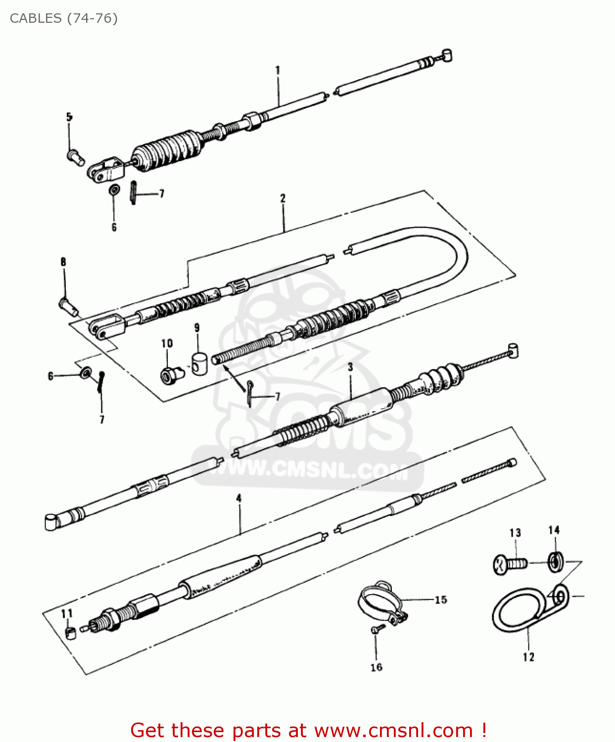 CABLES (74-76) KX250-A 1975