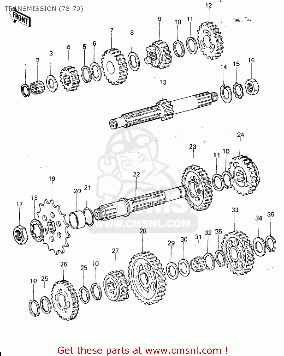 TRANSMISSION (78-79) KX250-A 1975