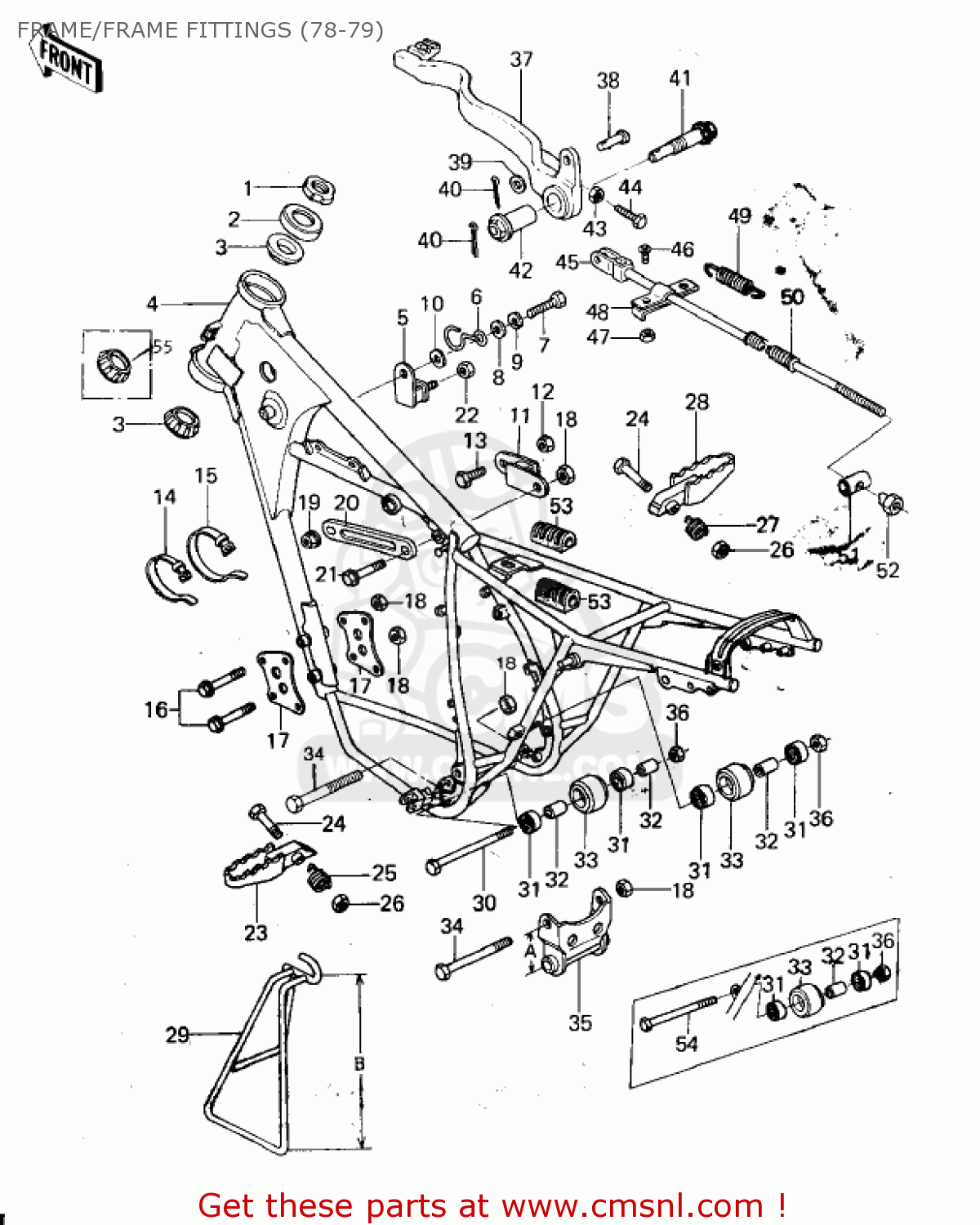 FRAME/FRAME FITTINGS (78-79) KX250-A 1975