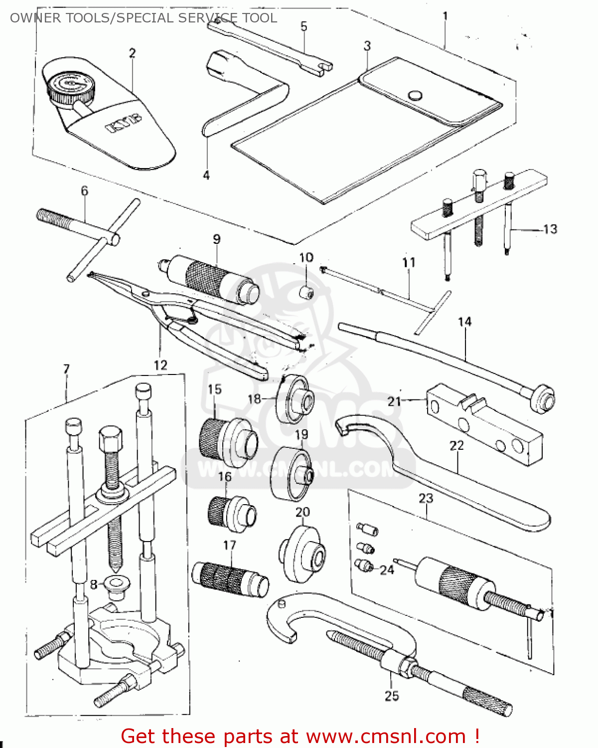OWNER TOOLS/SPECIAL SERVICE TOOL KX250-A 1975