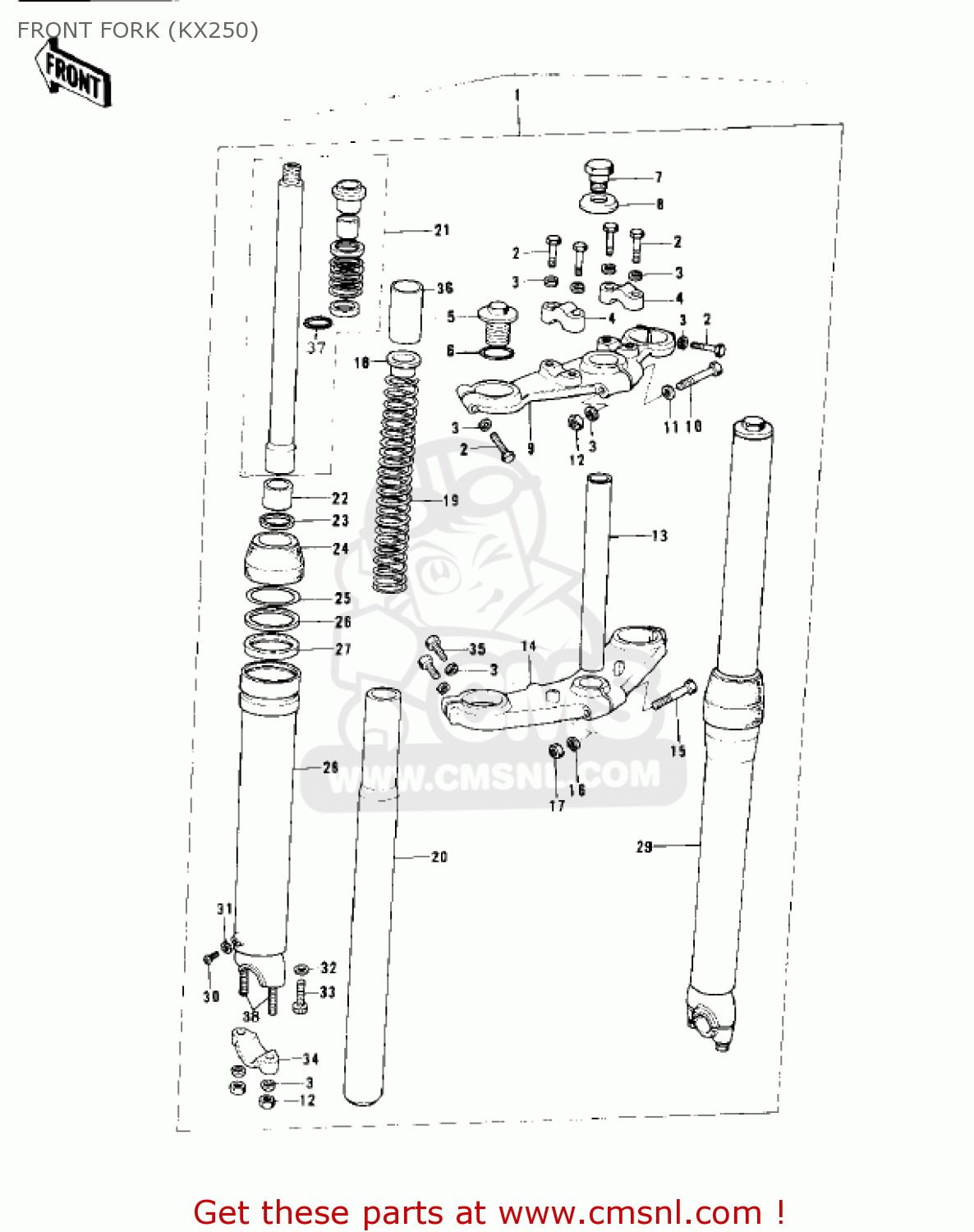 FRONT FORK (KX250) KX250-A 1975