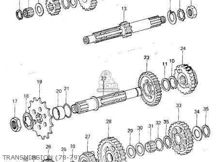 TRANSMISSION (78-79) - KX250-A 1975