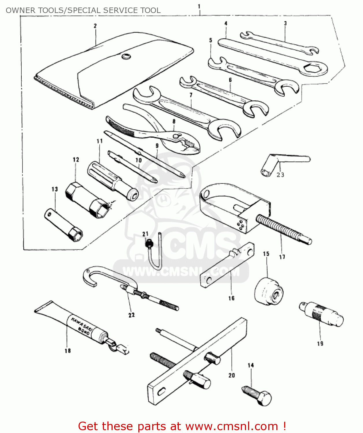 OWNER TOOLS/SPECIAL SERVICE TOOL KX250-A3 1976