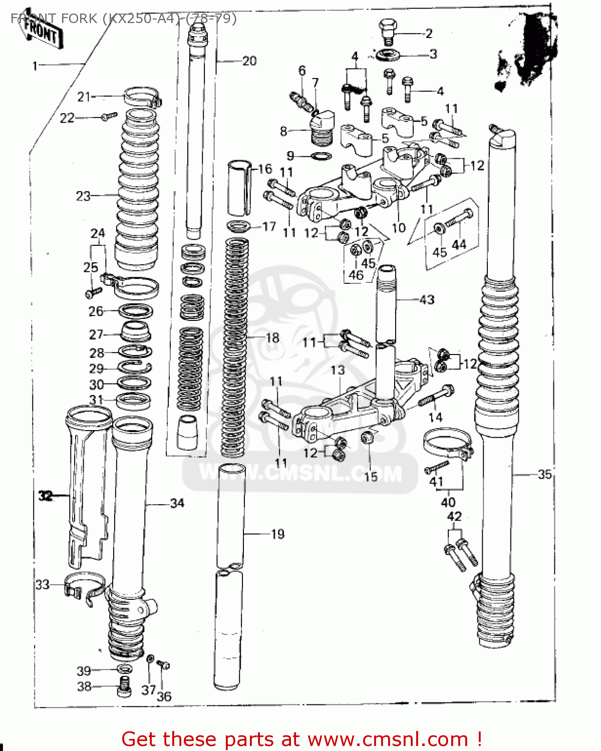 FRONT FORK (KX250-A4) (78-79) KX250-A3 1976