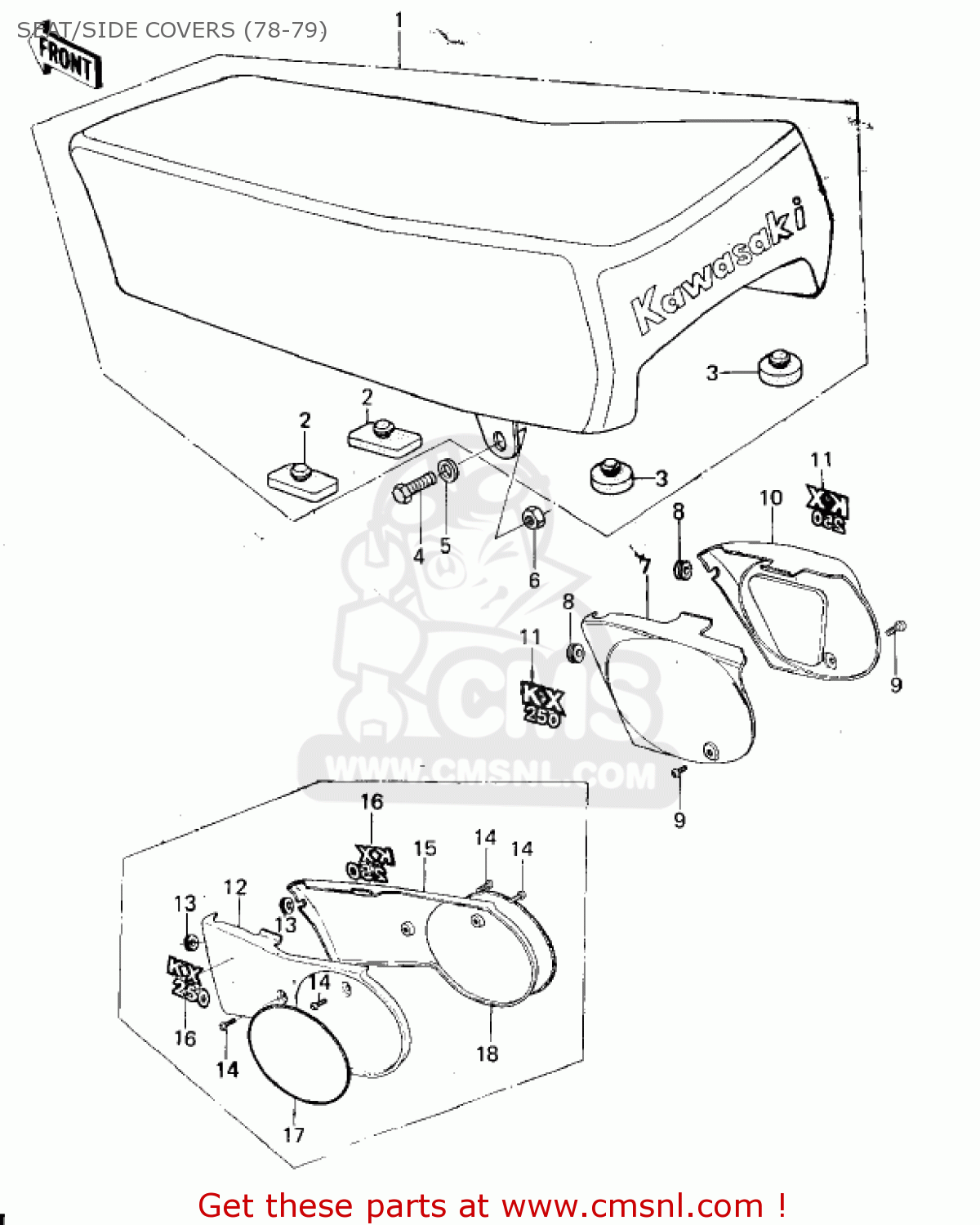 SEAT/SIDE COVERS (78-79) KX250-A3 1976