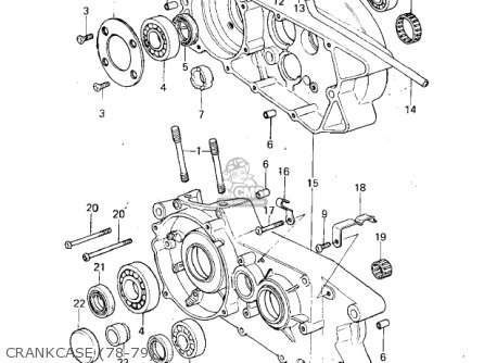 CRANKCASE (78-79) - KX250-A3 1976