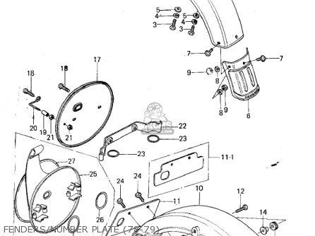 FENDERS/NUMBER PLATE (78-79) - KX250-A3 1976