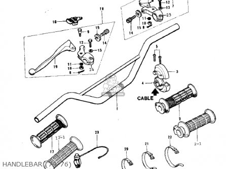 HANDLEBAR (74-76) - KX250-A3 1976