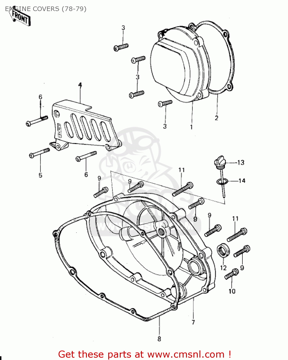 ENGINE COVERS (78-79) KX250-A4 1978