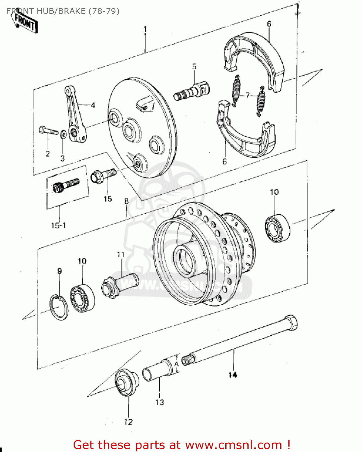 FRONT HUB/BRAKE (78-79) KX250-A4 1978