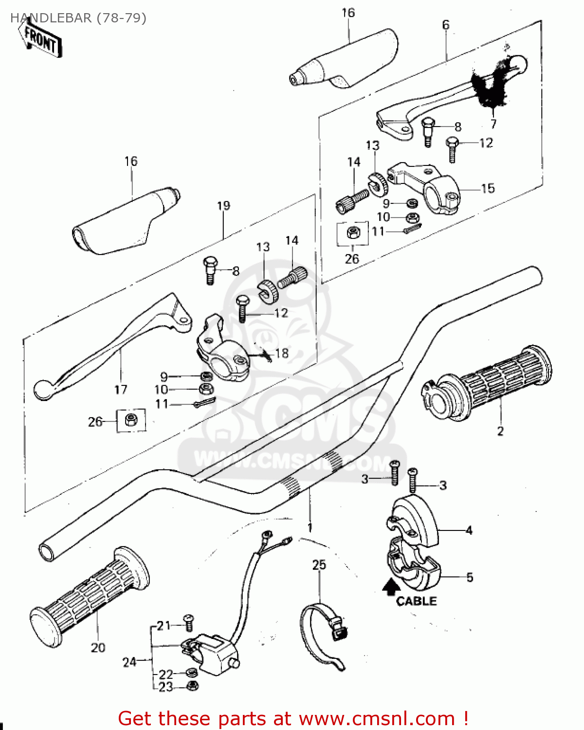 HANDLEBAR (78-79) KX250-A4 1978