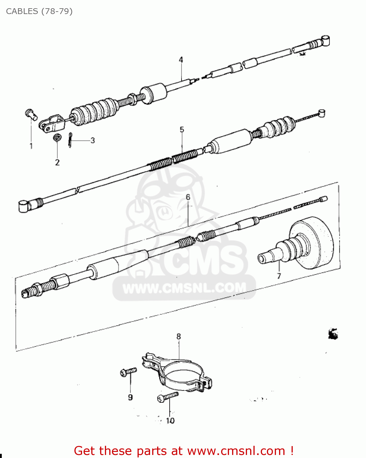 CABLES (78-79) KX250-A4 1978