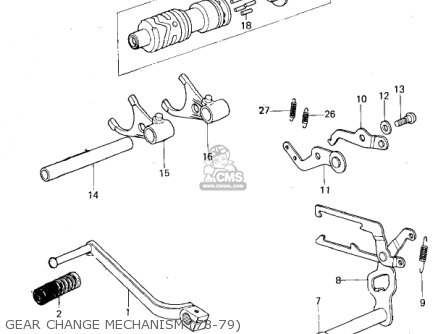 GEAR CHANGE MECHANISM (78-79) - KX250-A4 1978