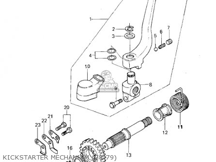 KICKSTARTER MECHANISM (78-79) - KX250-A4 1978