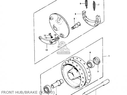 FRONT HUB/BRAKE (KX250) - KX250-A4 1978