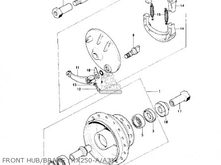 FRONT HUB/BRAKE (KX250-A/A3) - KX250-A4 1978
