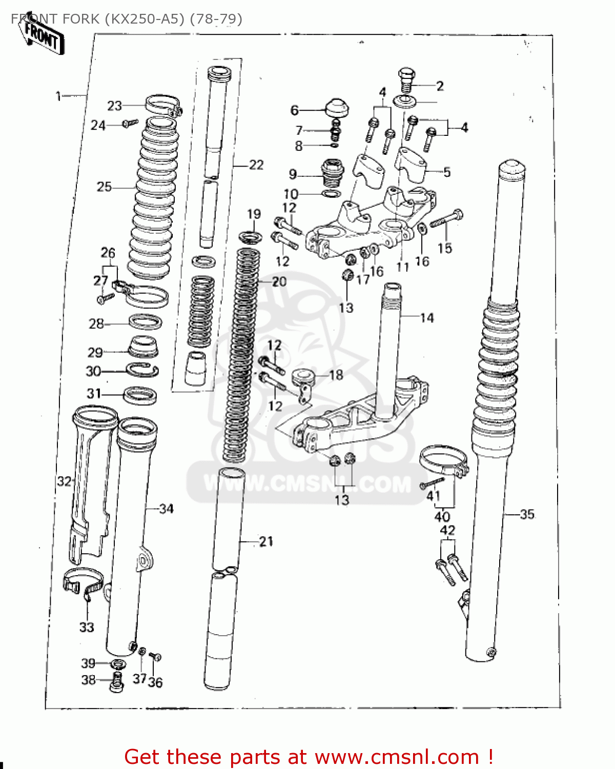 FRONT FORK (KX250-A5) (78-79) KX250-A5 1979