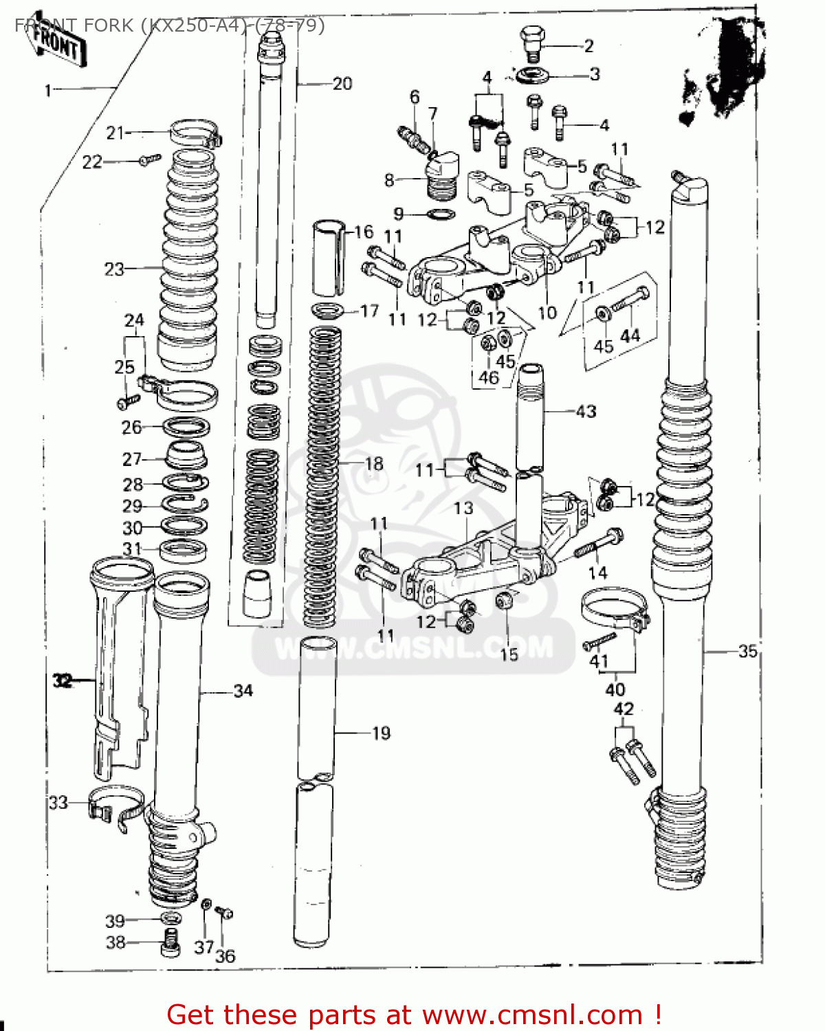 FRONT FORK (KX250-A4) (78-79) KX250-A5 1979