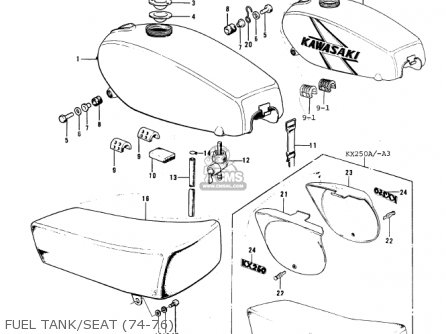 FUEL TANK/SEAT (74-76) - KX250-A5 1979