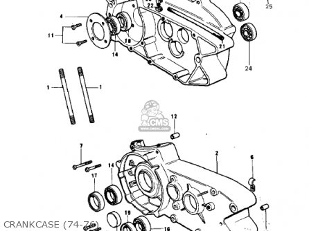 CRANKCASE (74-76) - KX250-A5 1979