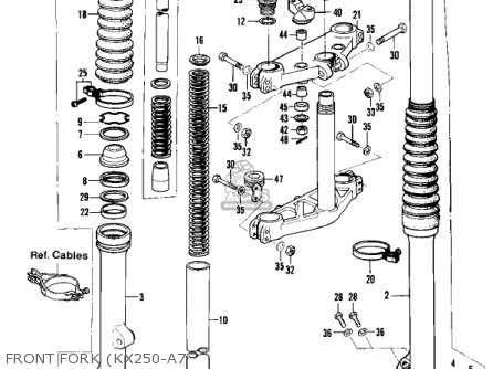 Kawasaki KX250-A6 KX250 1980 USA CANADA EXPORT parts lists and