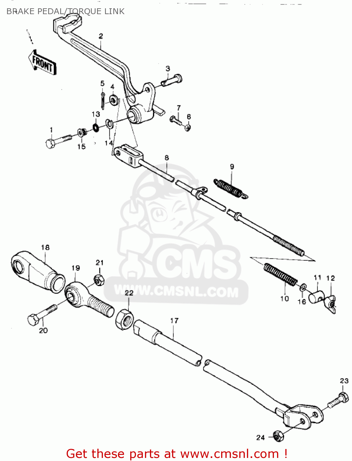 BRAKE PEDAL/TORQUE LINK KX250-A6 KX250 1980 USA CANADA EXPORT