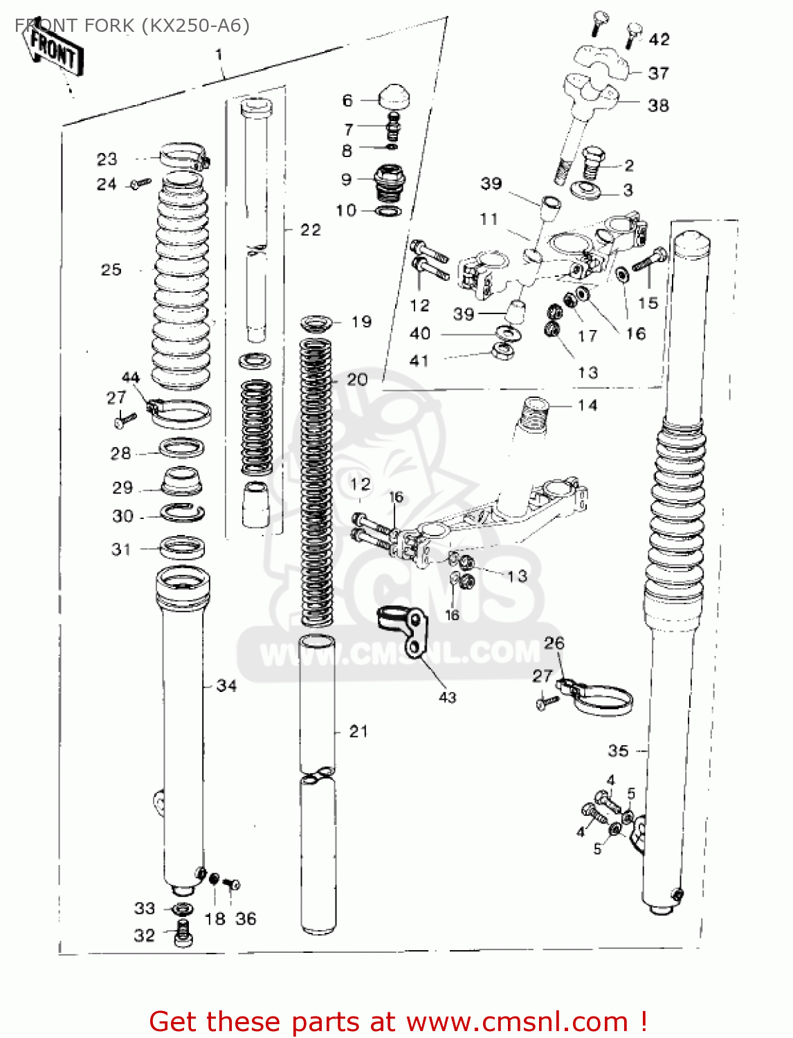 FRONT FORK (KX250-A6) KX250-A6 KX250 1980 USA CANADA EXPORT