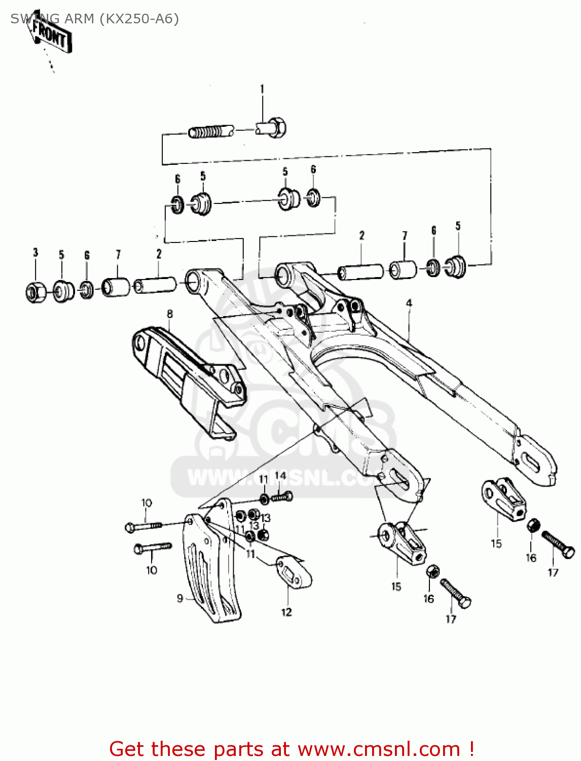 SWING ARM (KX250-A6) KX250-A6 KX250 1980 USA CANADA EXPORT