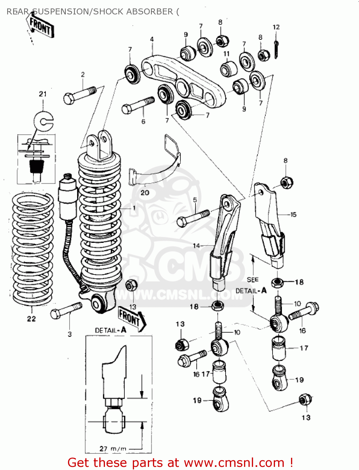 REAR SUSPENSION/SHOCK ABSORBER ( KX250-A6 KX250 1980 USA CANADA EXPORT