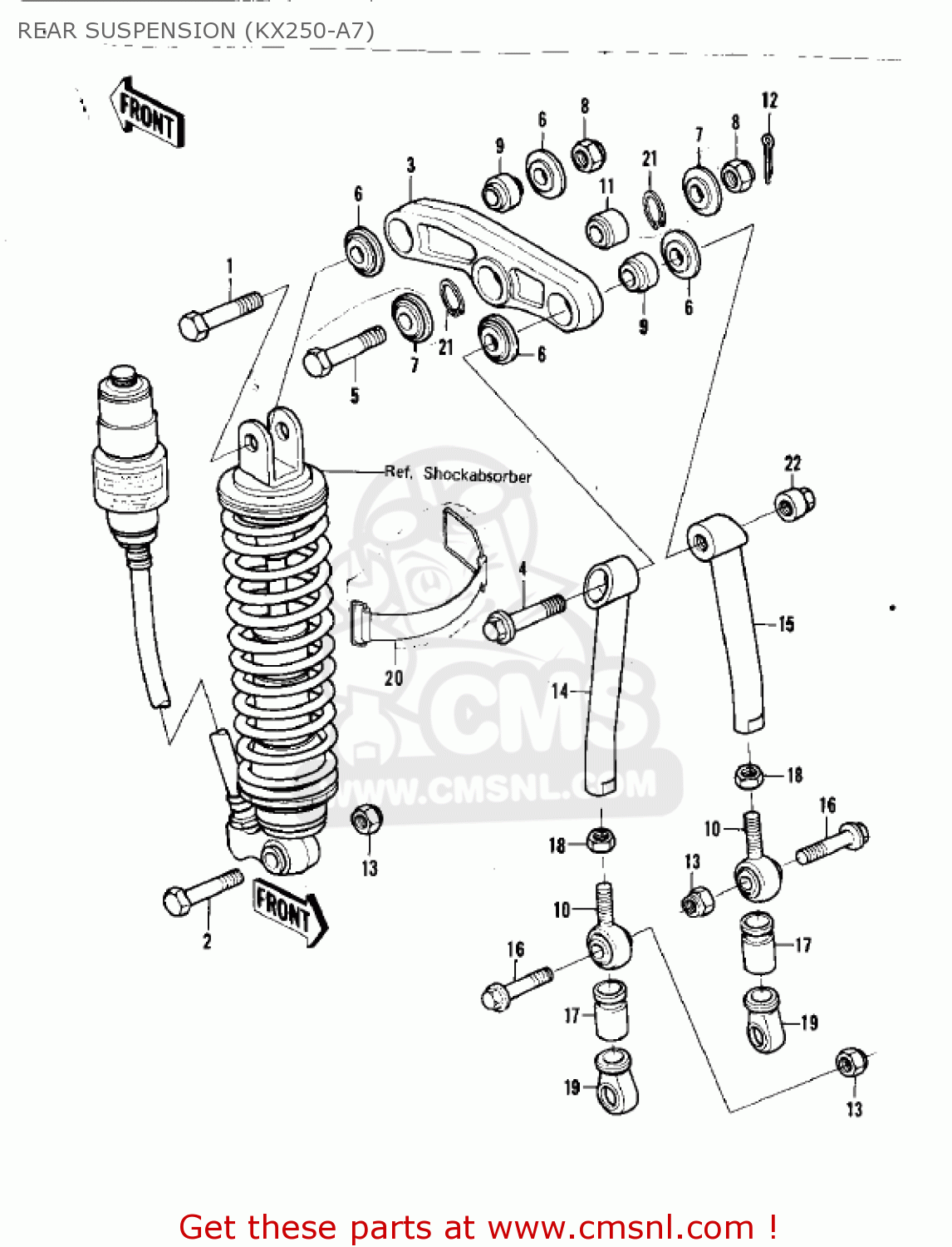 REAR SUSPENSION (KX250-A7) KX250-A6 KX250 1980 USA CANADA EXPORT