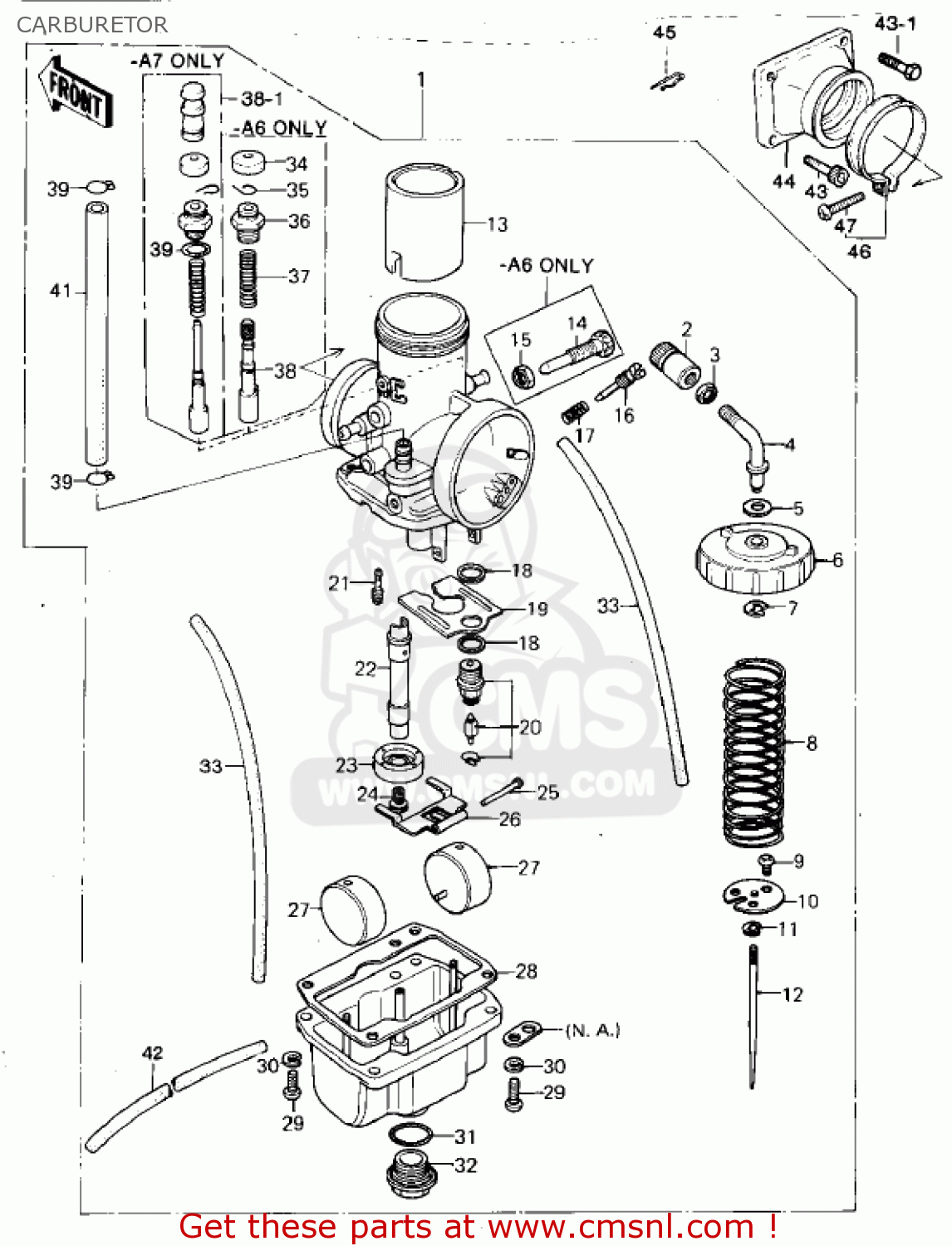 CARBURETOR KX250-A6 KX250 1980 USA CANADA EXPORT