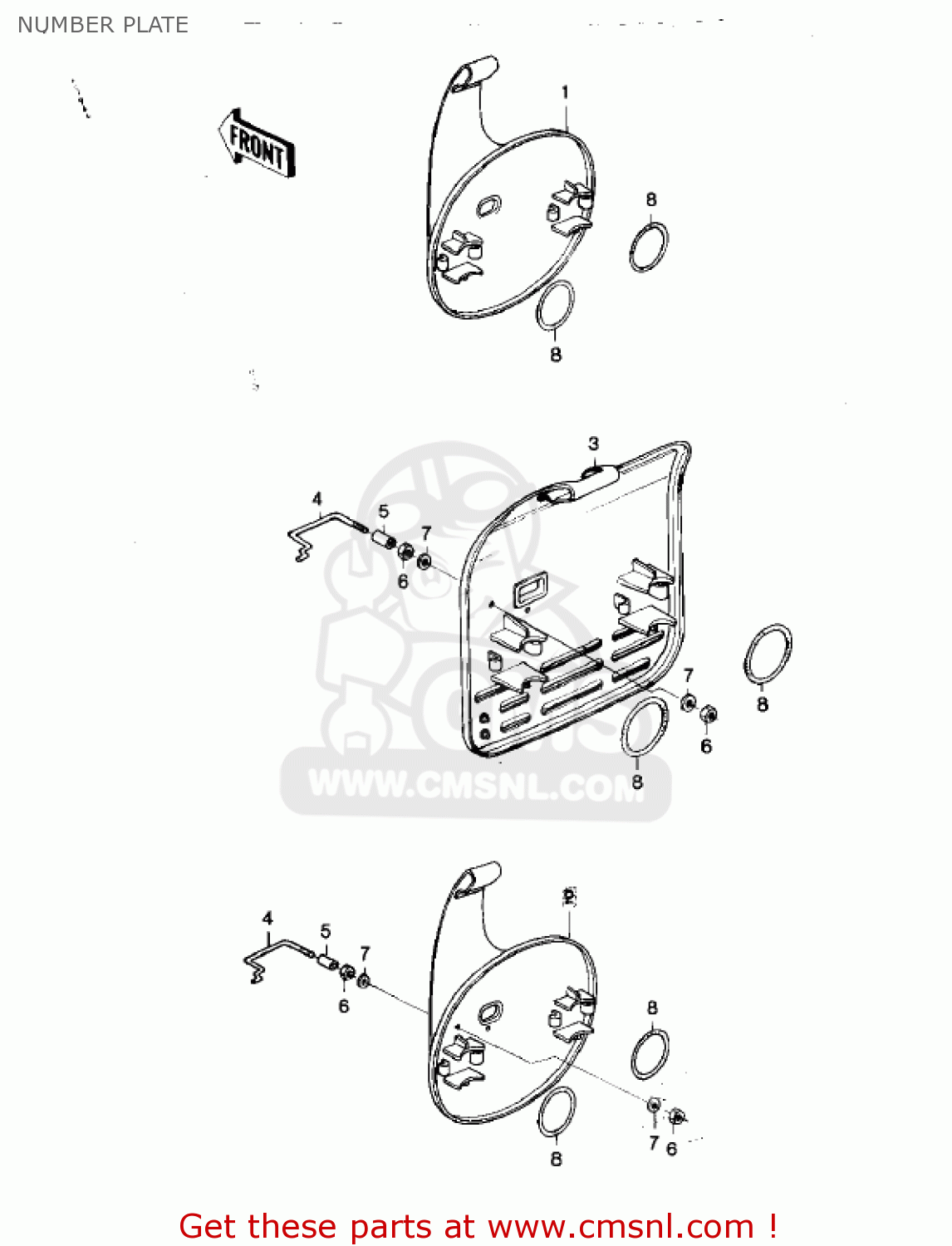 NUMBER PLATE KX250-A6 KX250 1980 USA CANADA EXPORT