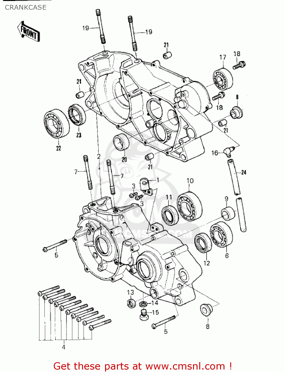 CRANKCASE KX250-A6 KX250 1980 USA CANADA EXPORT