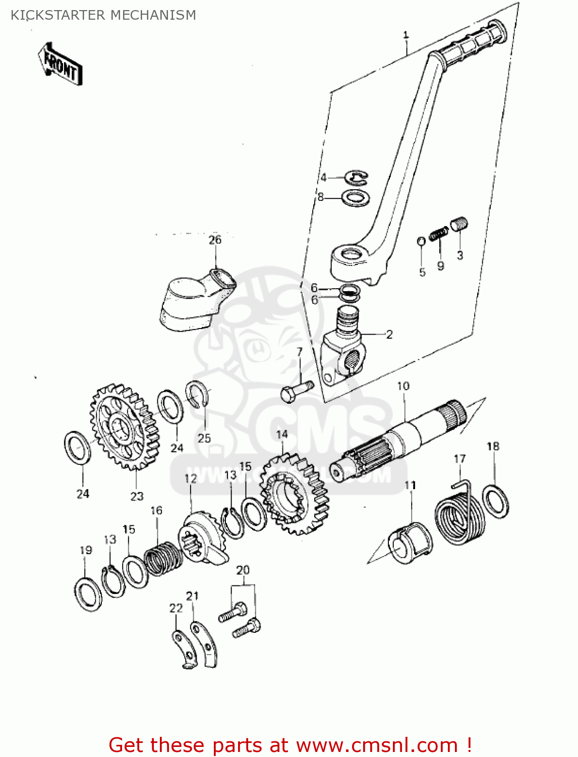 KICKSTARTER MECHANISM KX250-A6 KX250 1980 USA CANADA EXPORT